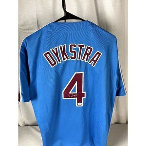 Lenny Dykstra signed/autographed Philadelphia Phillies custom blue XL jersey PSA